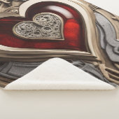 Steampunk Heart - Intrinsieke mechanische liefde Sherpa Deken (3/4)