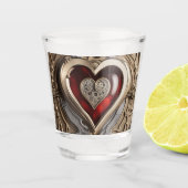 Steampunk Heart - Intrinsieke mechanische liefde Shot Glas (Voorkant)