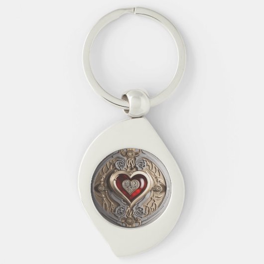 Steampunk Heart - Intrinsieke mechanische liefde Sleutelhanger (Voorkant)