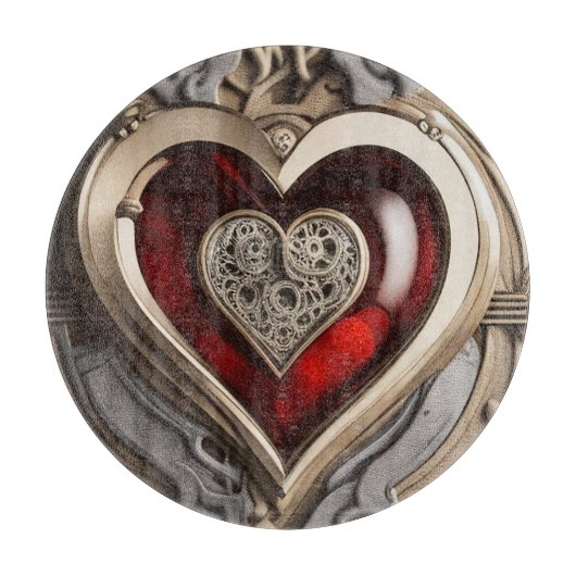 Steampunk Heart - Intrinsieke mechanische liefde Snijplank (Voorkant)