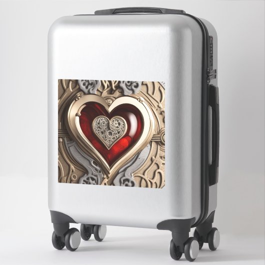 Steampunk Heart - Intrinsieke mechanische liefde Sticker (Koffer)