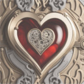 Steampunk Heart - Intrinsieke mechanische liefde Sticker (Voorkant)
