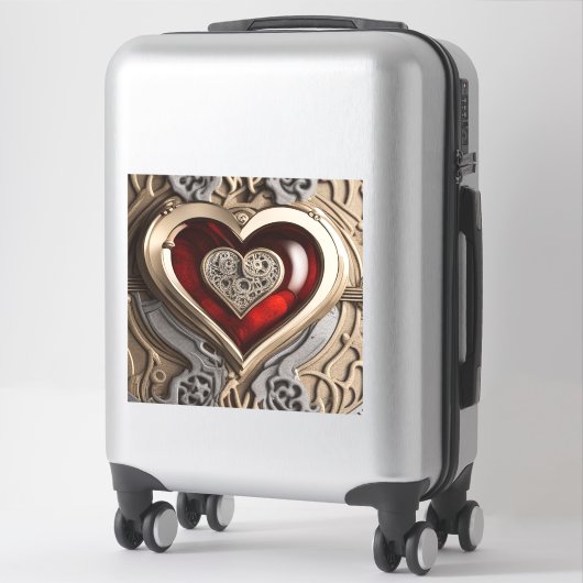 Steampunk Heart - Intrinsieke mechanische liefde Sticker (Koffer)