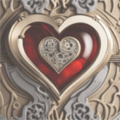 Steampunk Heart - Intrinsieke mechanische liefde Sticker (Voorkant)