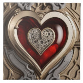 Steampunk Heart - Intrinsieke mechanische liefde Tegeltje (Voorkant)