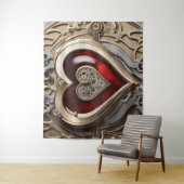 Steampunk Heart - Intrinsieke mechanische liefde Wandkleed (In situ)