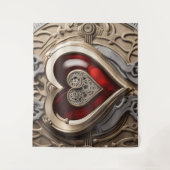 Steampunk Heart - Intrinsieke mechanische liefde Wandkleed (Voorkant)