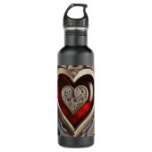 Steampunk Heart - Intrinsieke mechanische liefde Waterfles (Voorkant)