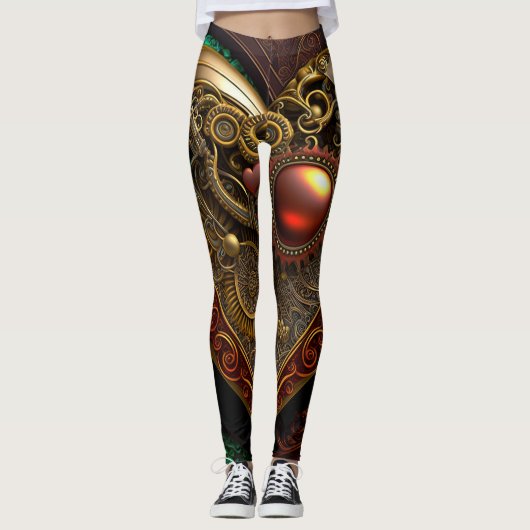 Steampunk Heart Leggings (Voorkant)