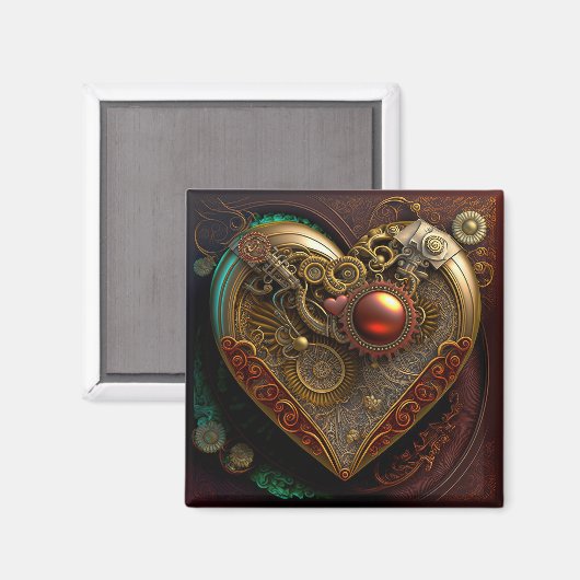 Steampunk Heart Magnet (Voorkant / Achterkant)