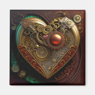 Steampunk Heart Magnet