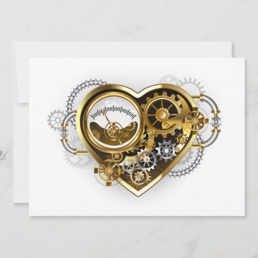 Steampunk Heart met een manometer (Voorkant)