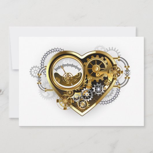 Steampunk Heart met een manometer (Voorkant)
