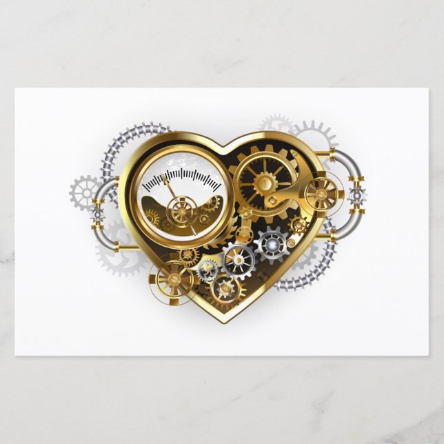 Steampunk Heart met een manometer (Voorkant)