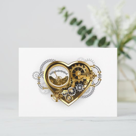 Steampunk Heart met een manometer (Staand voorkant)