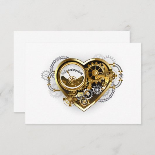 Steampunk Heart met een manometer (Voorkant / Achterkant)