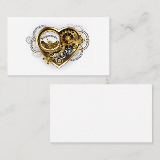 Steampunk Heart met een manometer Aanbevelingskaartje (Voorkant / Achterkant)