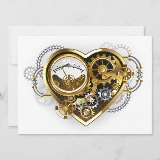 Steampunk Heart met een manometer Aankondiging (Voorkant)