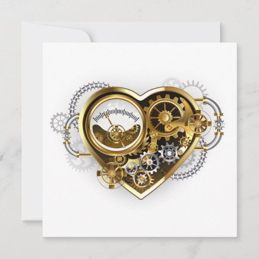 Steampunk Heart met een manometer Aankondiging (Voorkant)