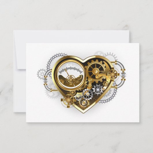 Steampunk Heart met een manometer Aankondiging (Voorkant)