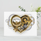 Steampunk Heart met een manometer Advieskaart (Staand voorkant)