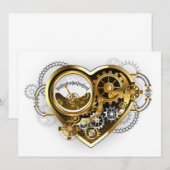 Steampunk Heart met een manometer Advieskaart (Voorkant / Achterkant)