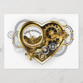 Steampunk Heart met een manometer Advieskaart (Voorkant)