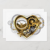 Steampunk Heart met een manometer Advieskaart (Voorkant / Achterkant)