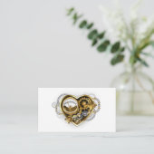 Steampunk Heart met een manometer Advieskaart (Staand voorkant)