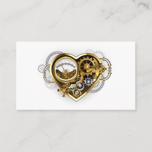Steampunk Heart met een manometer Advieskaart (Voorkant)