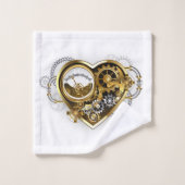 Steampunk Heart met een manometer Bad Handdoek (Wasdoekje)