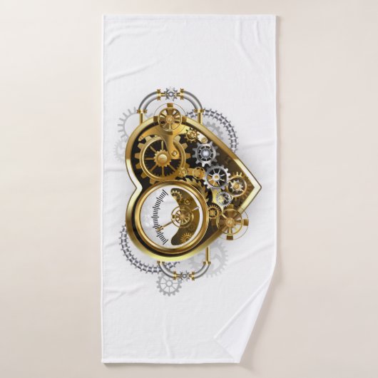 Steampunk Heart met een manometer Badhanddoek (Badhanddoek)