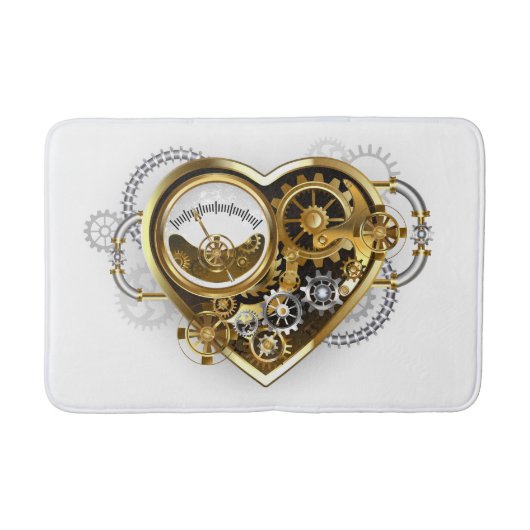 Steampunk Heart met een manometer Badmat (Voorkant)
