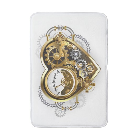 Steampunk Heart met een manometer Badmat (Voorkant Verticaal)