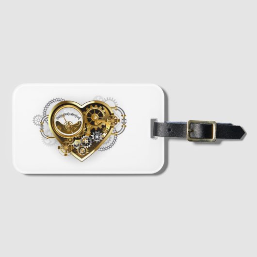 Steampunk Heart met een manometer Bagagelabel (Voorkant (horizontaal))