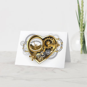 Steampunk Heart met een manometer Bedankkaart