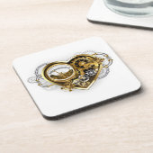 Steampunk Heart met een manometer Bier Onderzetter (Linkerzijde)