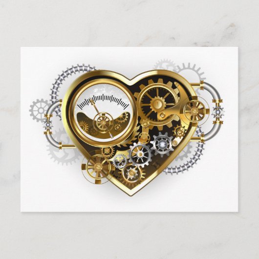 Steampunk Heart met een manometer Briefkaart (Voorkant)