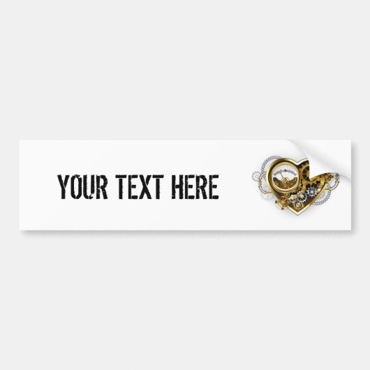 Steampunk Heart met een manometer Bumpersticker (Voorkant)
