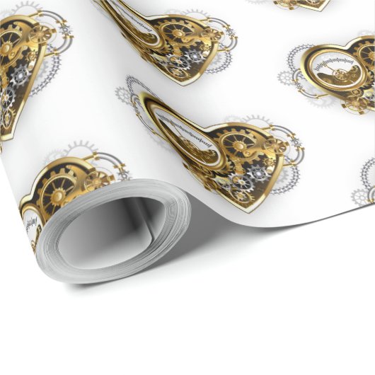 Steampunk Heart met een manometer Cadeaupapier (Rol Hoek)