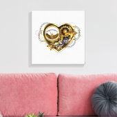 Steampunk Heart met een manometer Canvas Afdruk (Insitu (Woonkamer))