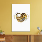 Steampunk Heart met een manometer Canvas Afdruk (Insitu (Woonkamer))