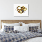 Steampunk Heart met een manometer Canvas Afdruk (Insitu (Slaapkamer))