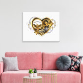 Steampunk Heart met een manometer Canvas Afdruk (Insitu (Woonkamer))