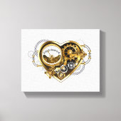 Steampunk Heart met een manometer Canvas Afdruk (Voorkant)