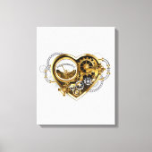 Steampunk Heart met een manometer Canvas Afdruk (Voorkant)