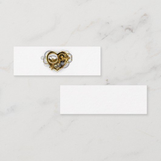 Steampunk Heart met een manometer Contactkaartje (Voorkant / Achterkant)