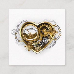 Steampunk Heart met een manometer Contactkaartje