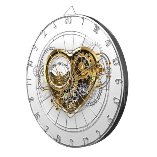 Steampunk Heart met een manometer Dartbord (Voorkant Rechts)