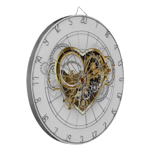 Steampunk Heart met een manometer Dartbord (Voorkant Links)